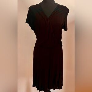 Soprano black short sleeve wrap dress.